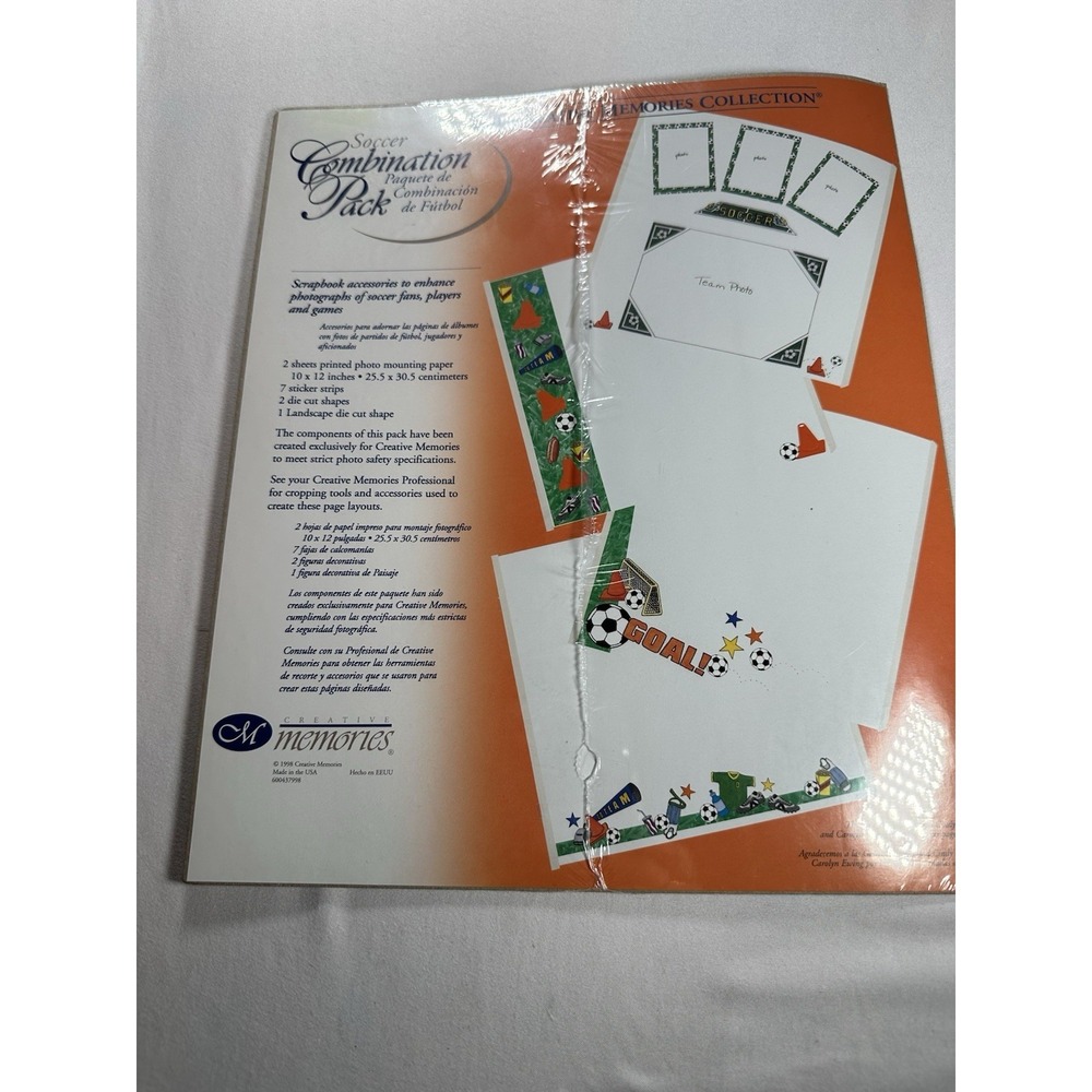 NEW Creative Memories SOCCER COMBINATION PACK 10x12" Pages STICKERS 2 Sheets